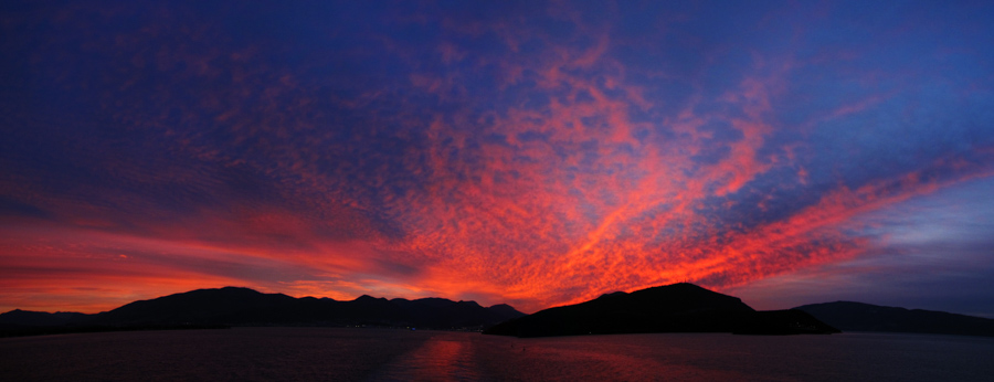 Sunrise on the Igoumenitsa-Corfu Ferry