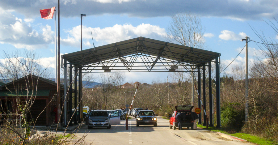 The Montenegro-Albania border near Ulcinj