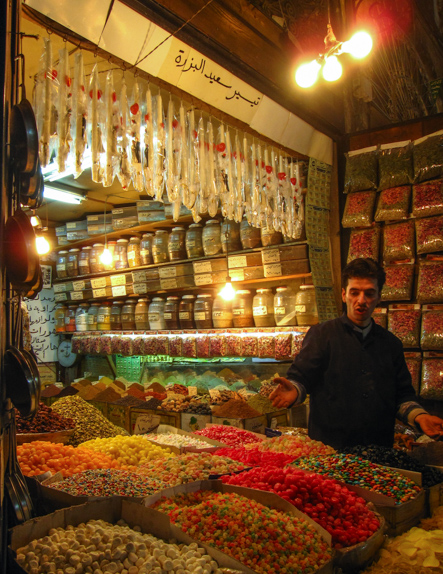 Sweets Vendor in the Bazaar, Damascus, Syria