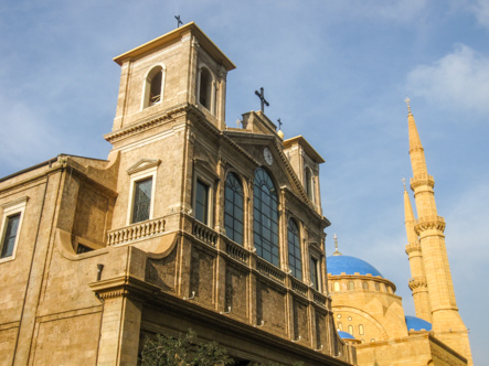 Church and Mosque, Beirut, Lebanon