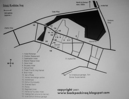 Map of Dohuk, Kurdistan, Iraq